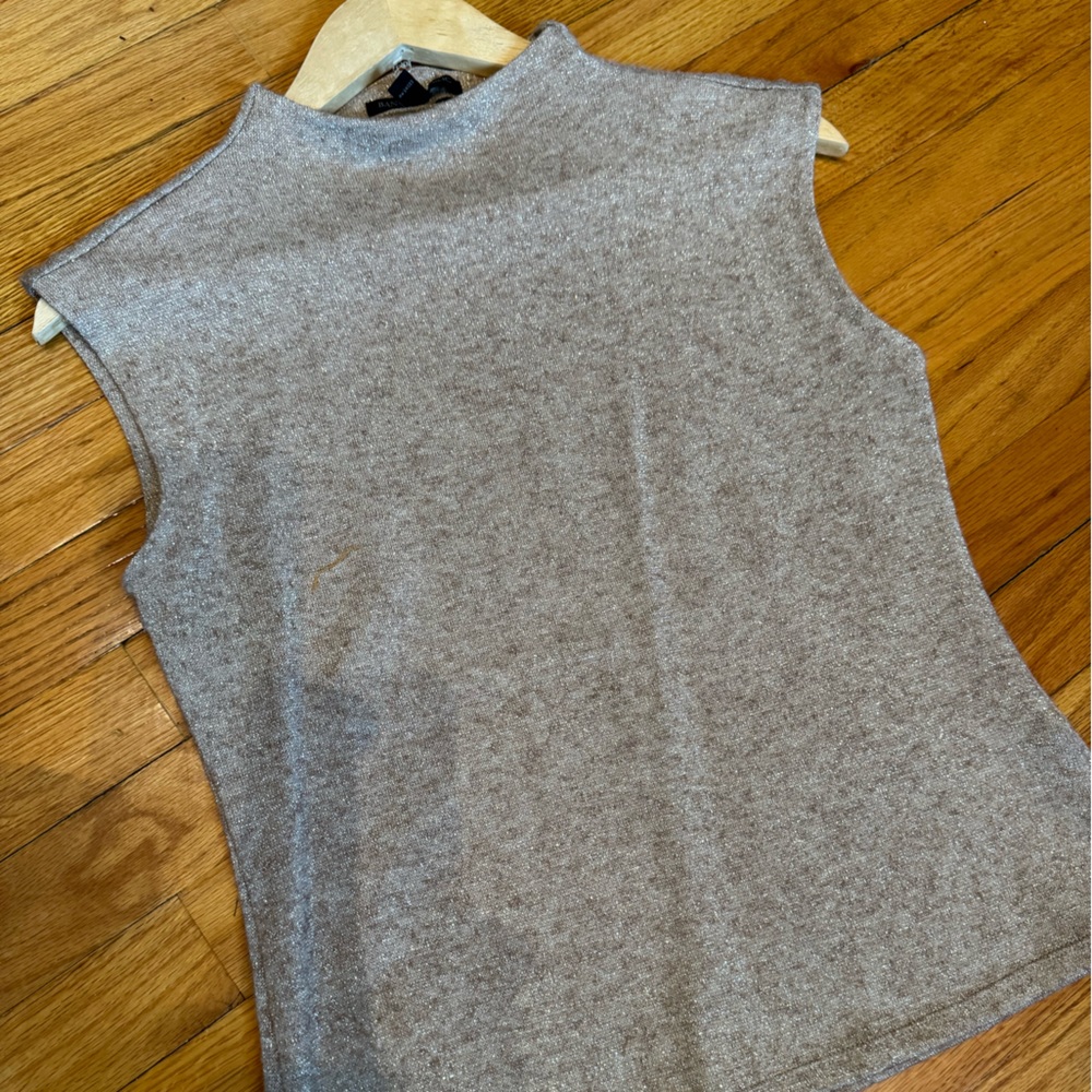 Gold sleeveless high neck shirt